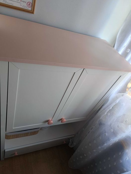 Komoda biało różowa LUNA