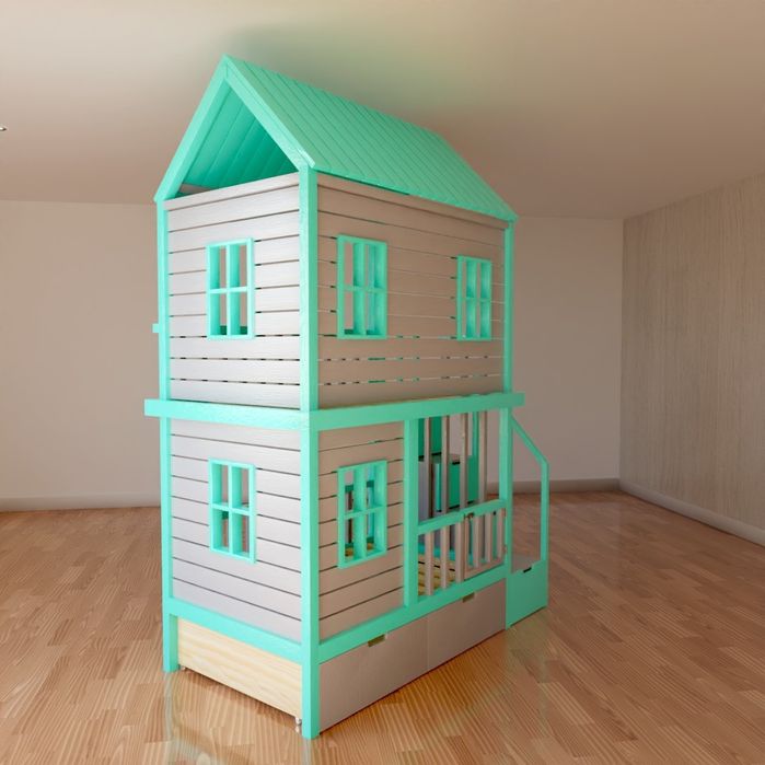 Domek łóżeczko łóżko  piętrowe drewniane dla dzieci RATY