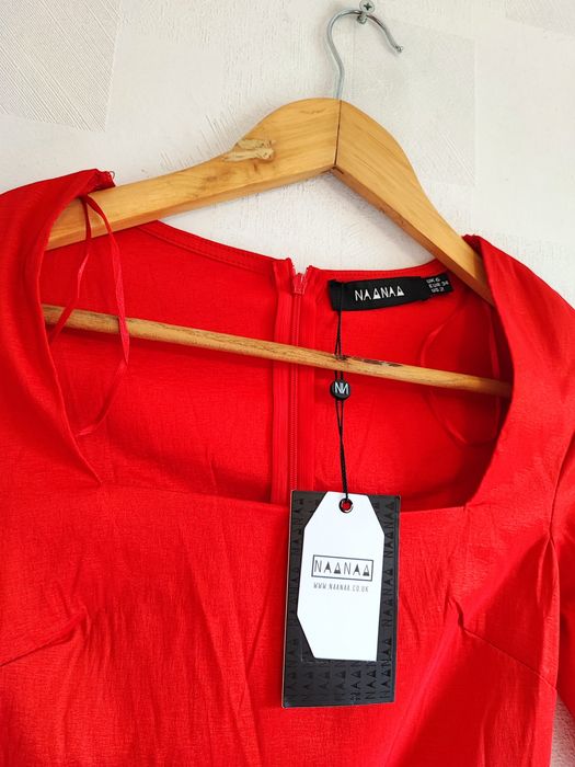 Nowa elegancka wizytowa sukienka czerwona na święta sesje XS