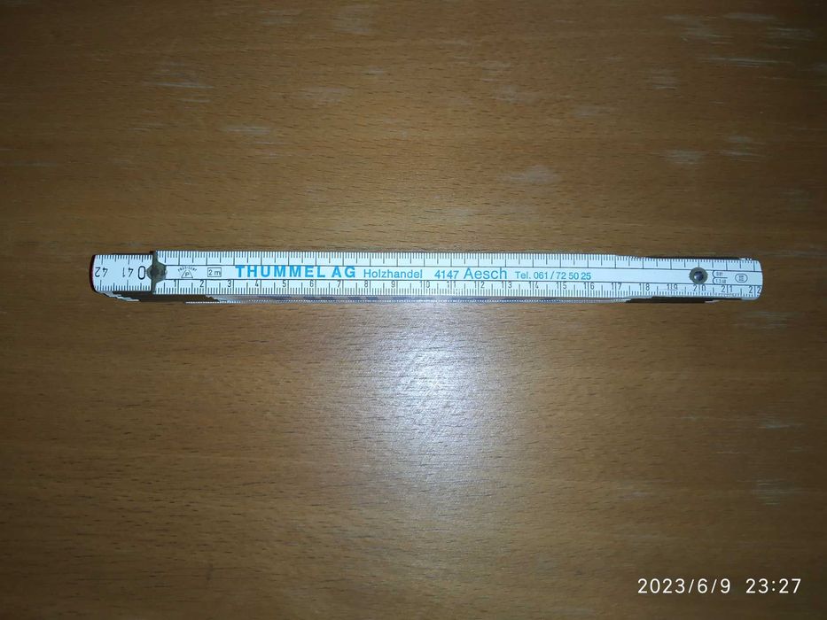 ## régua de madeira Thümmel AG 2m/200cm (vintage / carpinteiro) ##