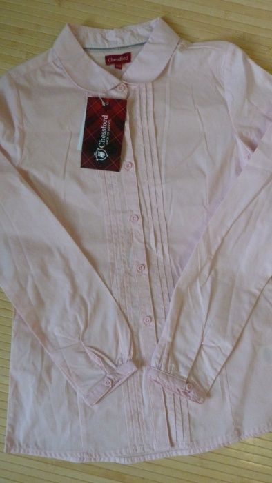 Блузка Chessford голубая розовая школьная рост 158