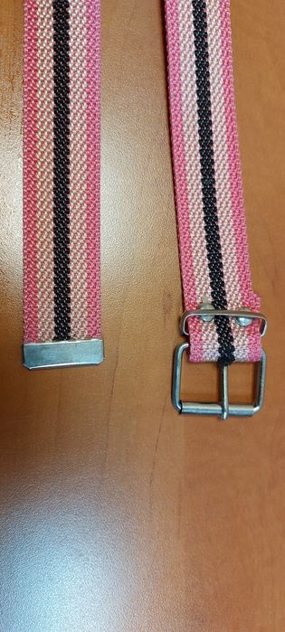 Pasek kolorowy różowy, brazowy w pasy 80 cm x 3 cm