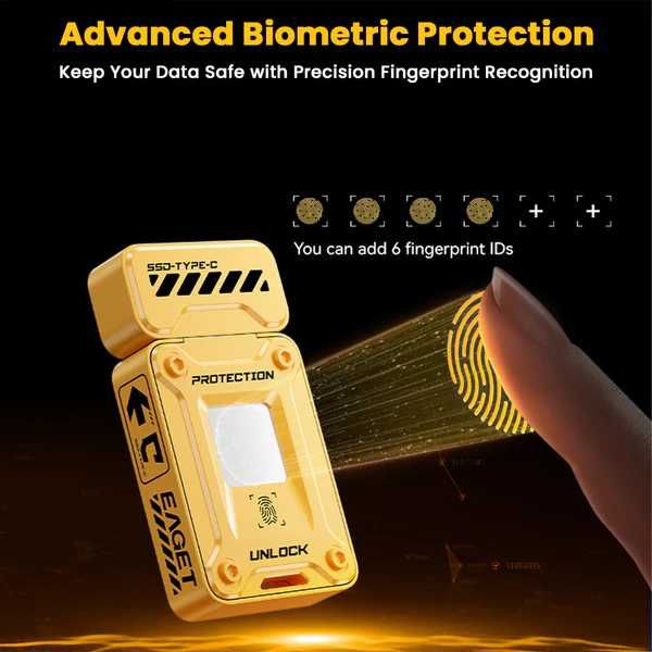 Флешка з шифруванням та відбитком пальця 256GB | USB EAGET FU80 256GB (560Mb/s) Fingerprint USB 3.2 Gen 1