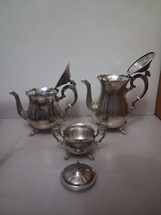 Conjunto de Chá Vintage Leonard Silver Plated