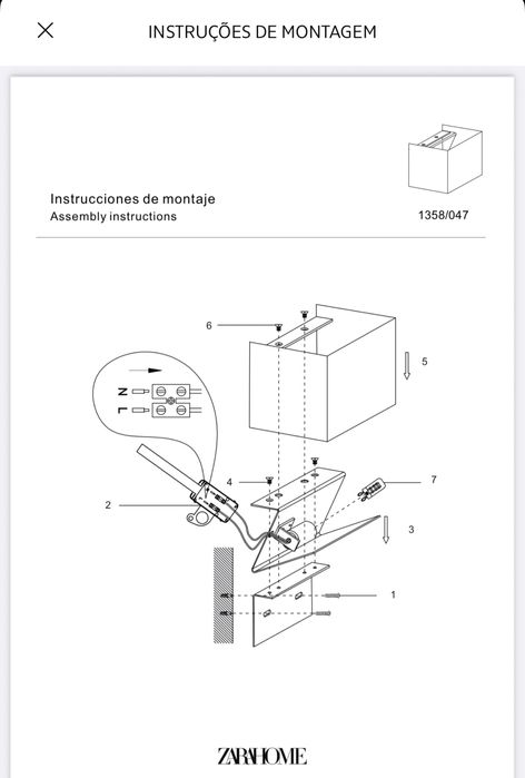 Candeeiro | Aplique De Parede Metal Zara Home NOVO