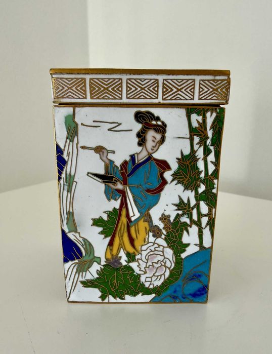 Caixa chinesa de chá em Cloisonné