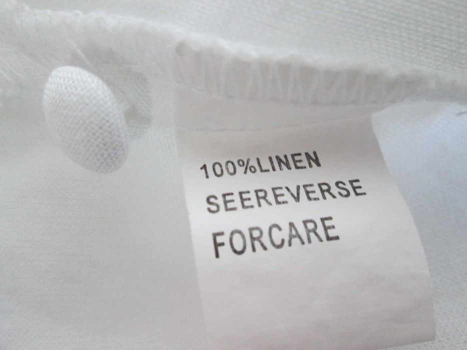 Biała lniana bluzka 100% len haft vintage L XL 40 42