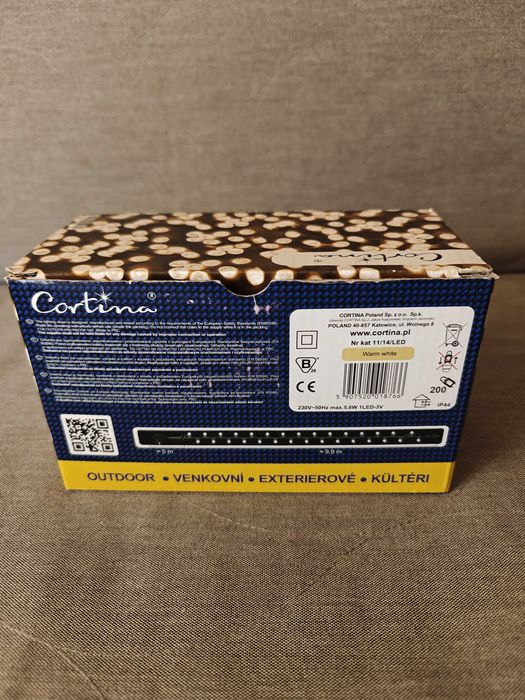 Cortina lampki choinkowe 200 LED zewnętrzne świąteczne ciepły biały