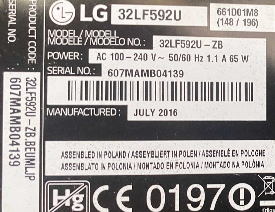 Peças TV LG 32LF592U EAX66171.501 EAX66482.504 Testadas