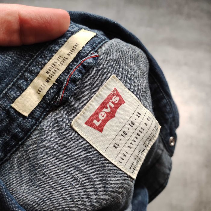 MĘSKA Elegancka PREMIUM Koszula Jeans Denim Levis Classic Kieszonki