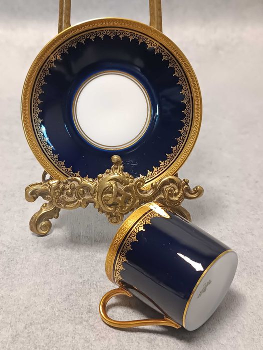 Rosenthal Kobaltowa Filiżanka Złocony Duet