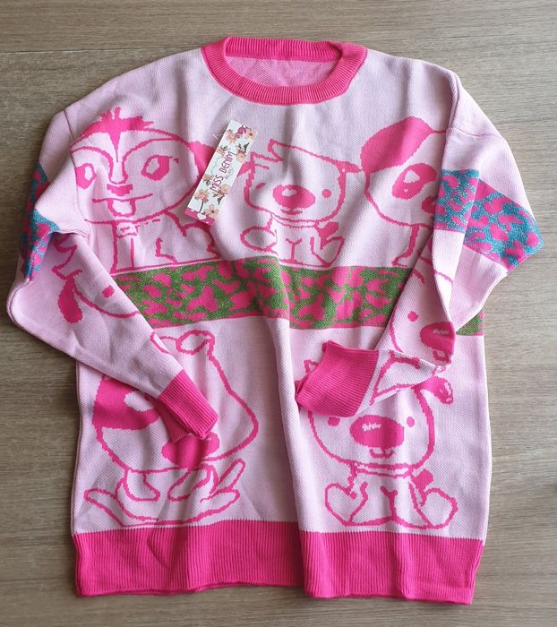 Damski sweterek oversize różowy