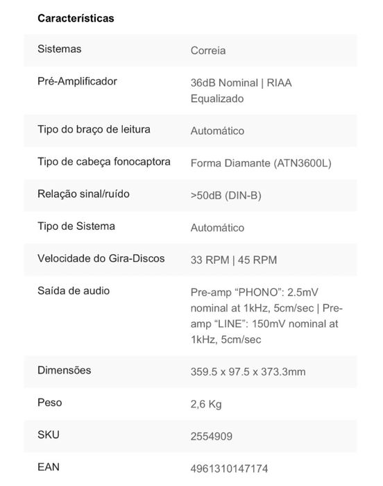 Gira Discos Audio-Technica AT-LP60X