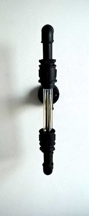 lampa, kinkiet loft, z rur hydraulicznych