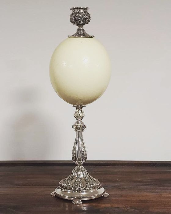 Castical prata portuguesa (contraste javali) e aplicacao ovo avestruz