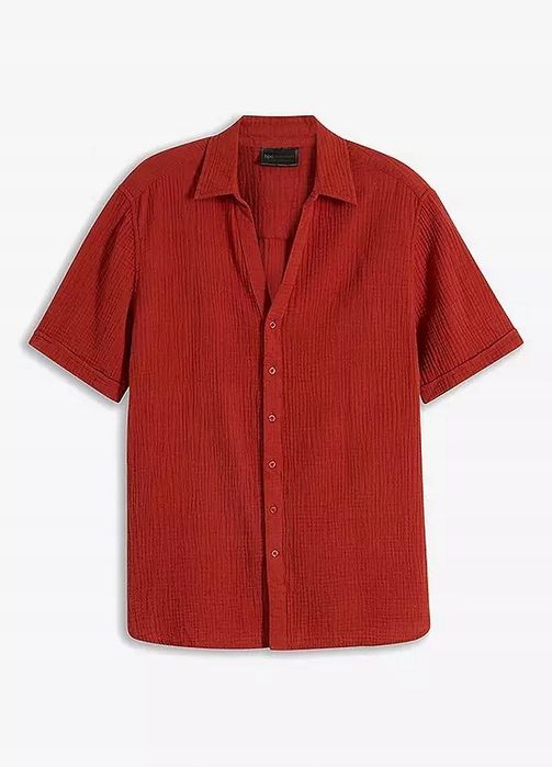 B.P.C koszula męska z krótkim rękawem muślinowa r.45/46