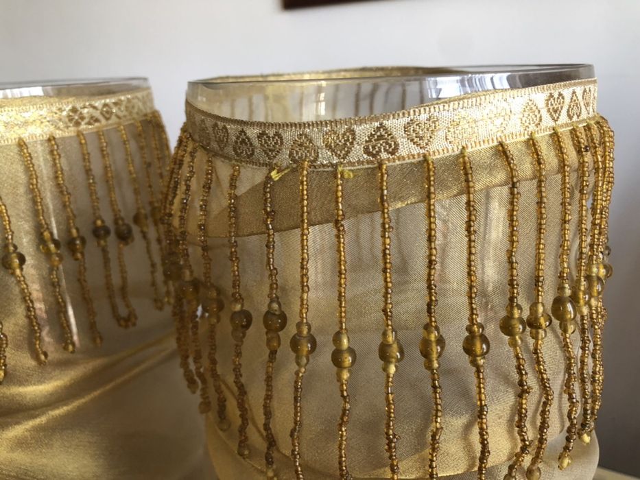 Porta velas/ potes de vidro/ jarras