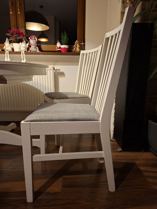 Komplet 5 (4)  krzeseł IKEA NORRNÄS Krzesło Białe/Szare