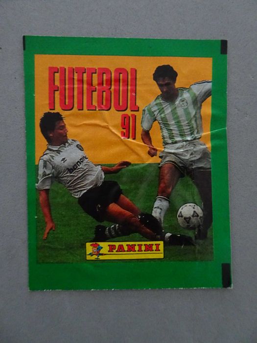 Carteira de cromos aberta e vazia de futebol - Futebol 91 Panini
