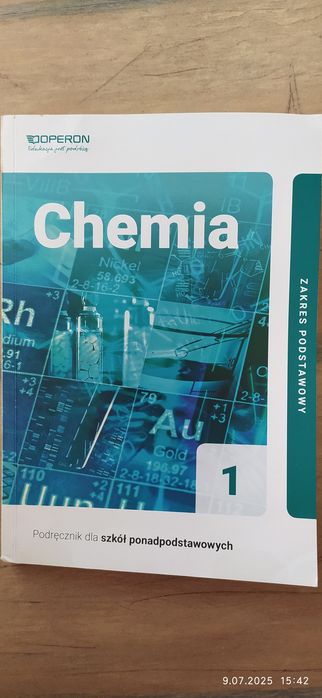 Chemia dla klasy I ponadpodstawowej