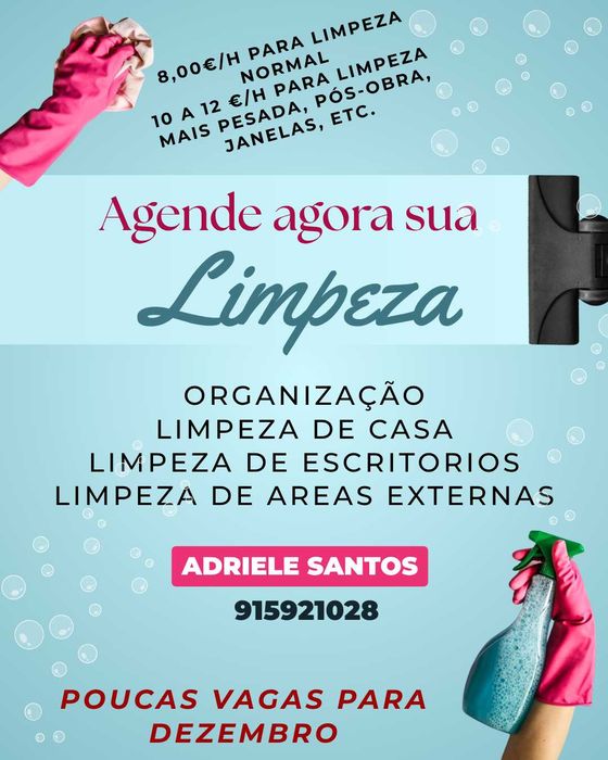 Limpezas em geral em todo Porto.