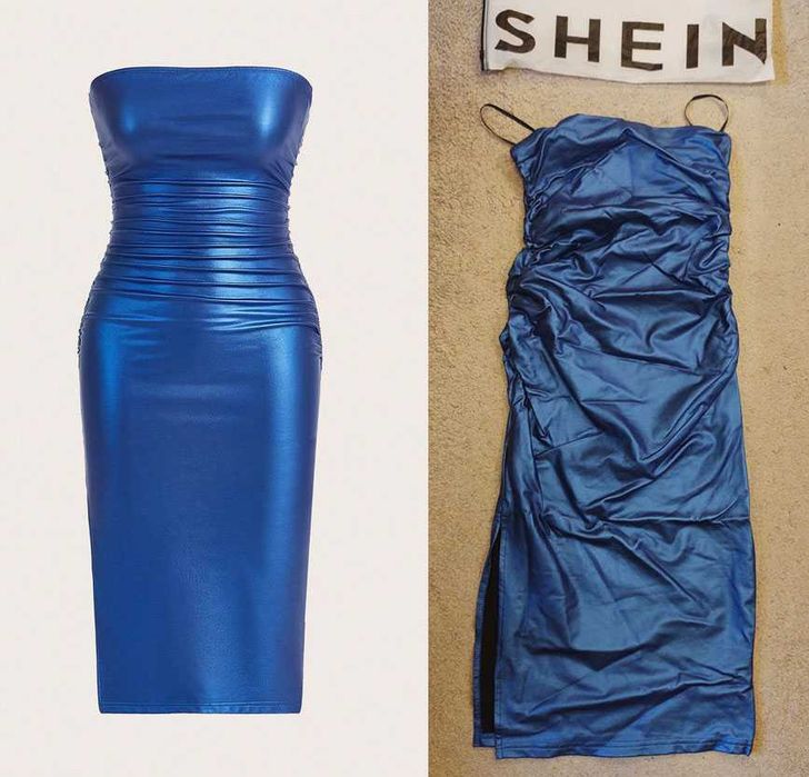 Лакова Сукня SHEIN Легка Довга під Латекс XS-S Платье шкіра Коктельна
