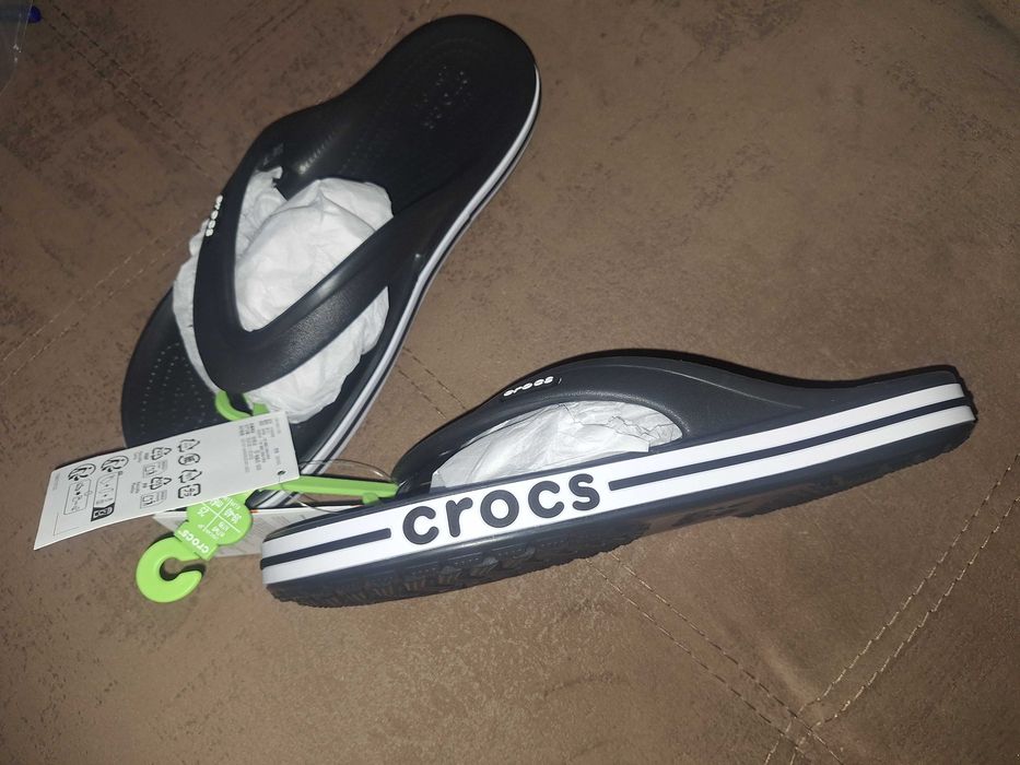 Крокс в'єтнамки Crocs Bayaband Flip Black/White, M5/W6, 38-39 розмір