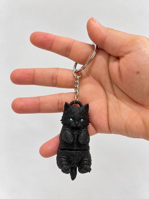 Porta-chaves gatinho preto articulado | 3D