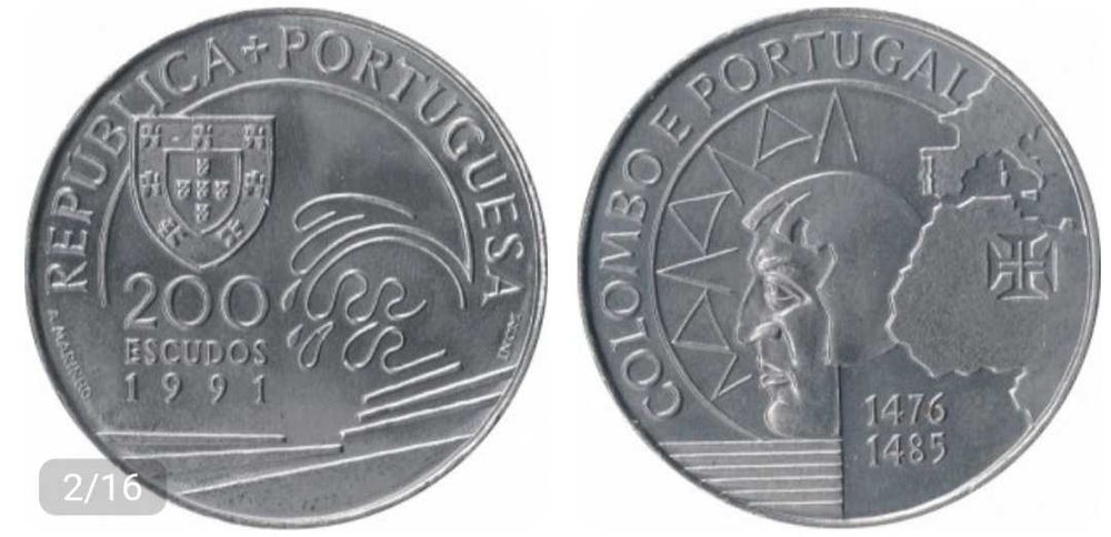 Moedas de 200$00 escudos Portuguesas de coleção