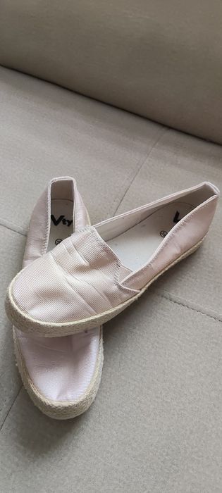 Pudrowy róż damskie buty espadryle