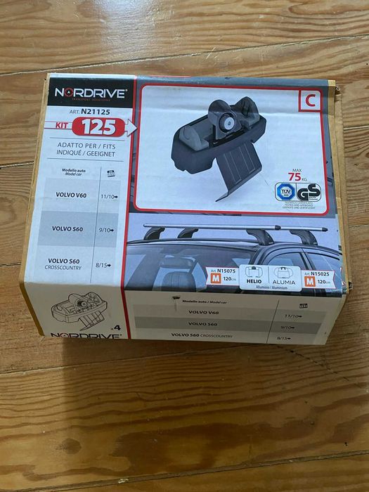 Roof bars for Volvo V60 (kit barras tejadilho para Volvo V60/S60/S60 Cross Country)