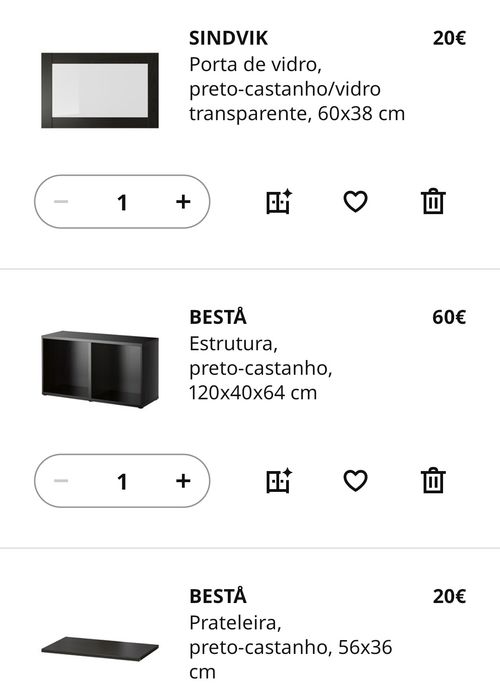 Aparador IKEA em madeira cor nogueira