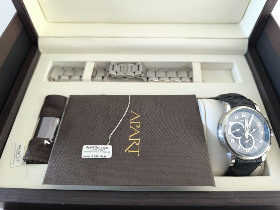 Albert Riele Premiere Chronograph Swiss Made – pełny komplet + dodatkowa bransoleta