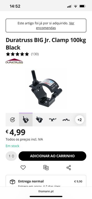 Vendo 10 peças 38-41 mm para prender na truss ( Global truss)Novas