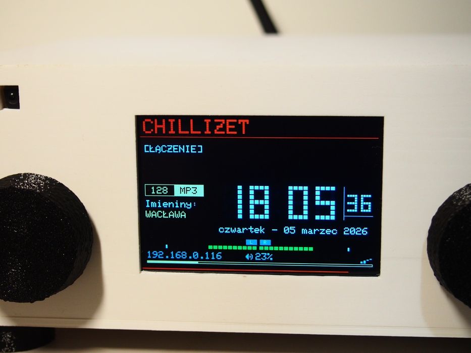 Radio Internetowe 3,5 " ESP 32 YoRadio *PILOT* USB-C