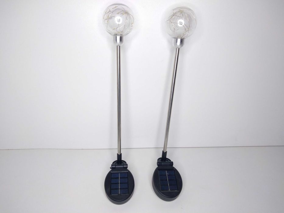 Lampa Solarna Ogrodowa Kula Wbijana 70cm IP65 x2