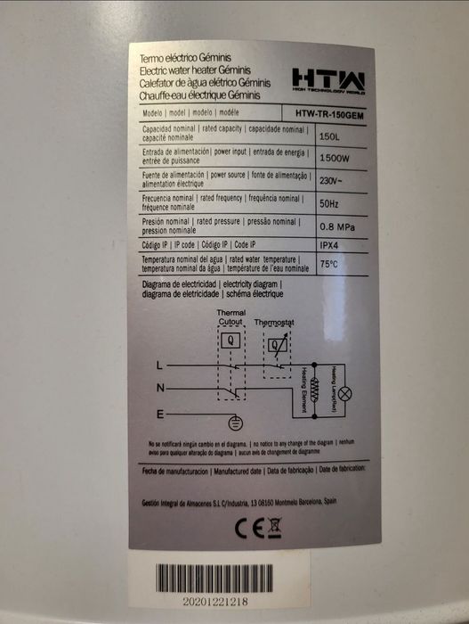 Termoacumulador  150L como novo