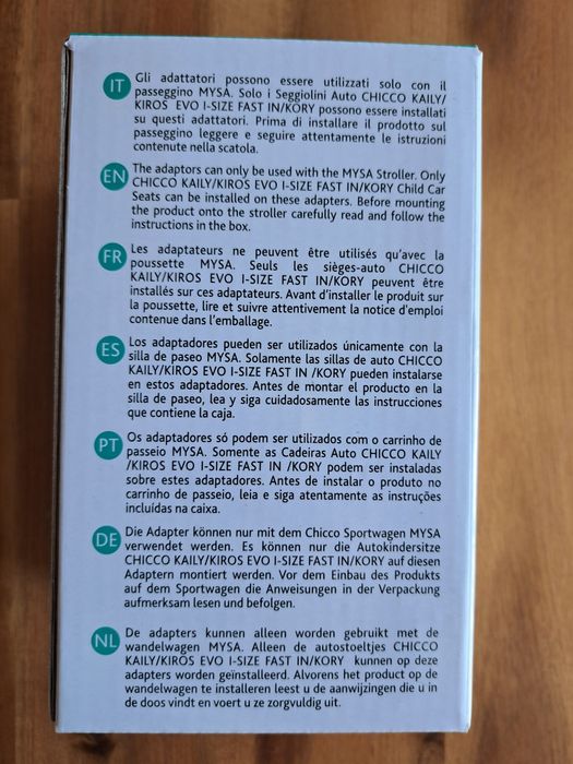 Adaptadores MYSA FAST IN Chicco