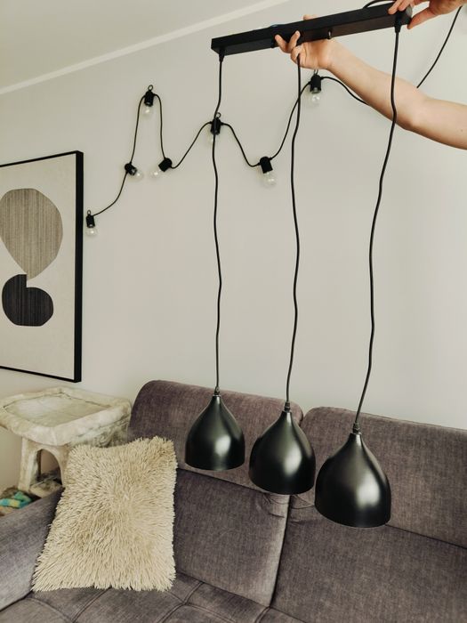 Żyrandol loft 3 żarówki