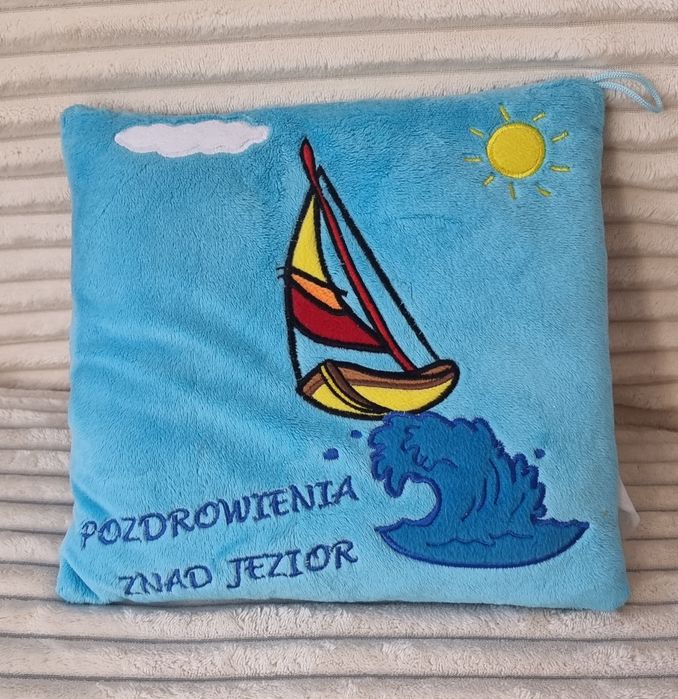 Poduszeczka 27x27 cm pozdrowienia znad jezior