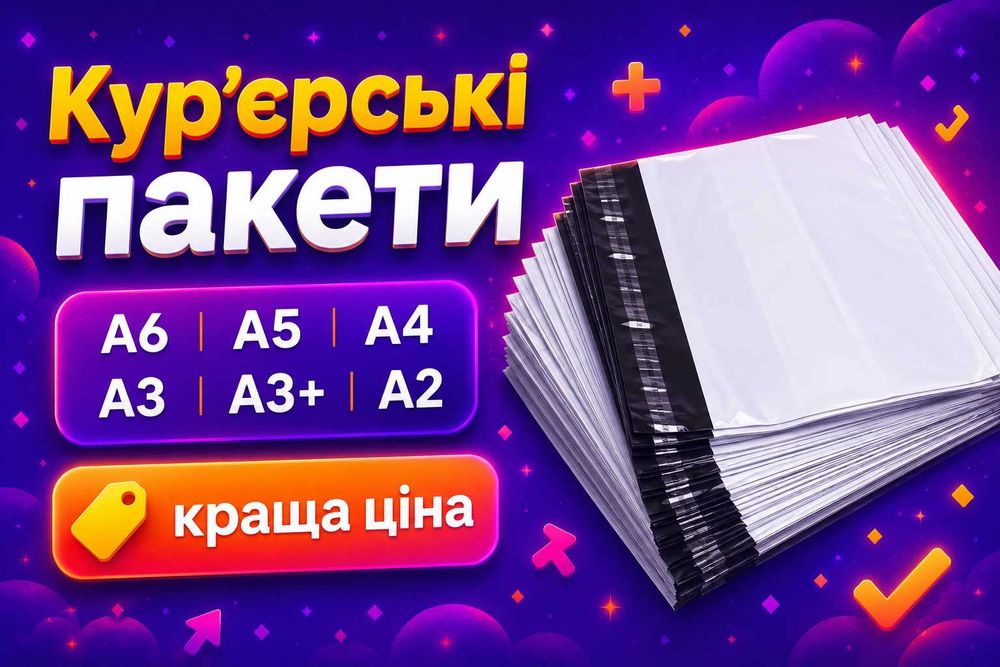Курьерские пакеты, конверты для почты с логотипом: А6 А5 А4 А3 А3+ А2