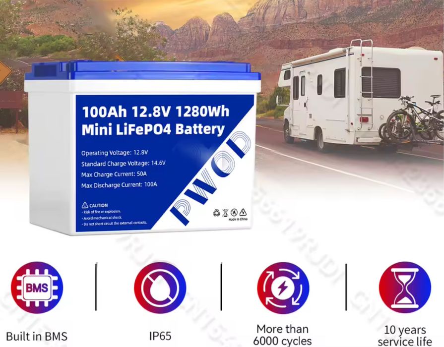 Акумулятор LiFePO4 12,8V 100Ah з BMS в наличии, доставка по Днепру