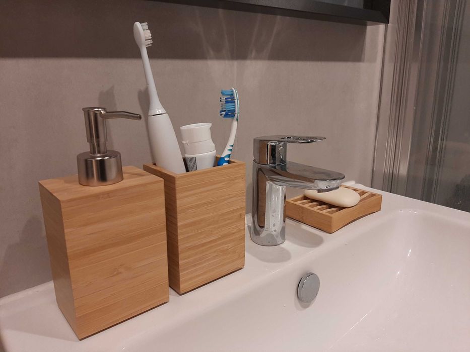 Bambusowe akcesoria lazienkowe zestaw Ikea Dragan