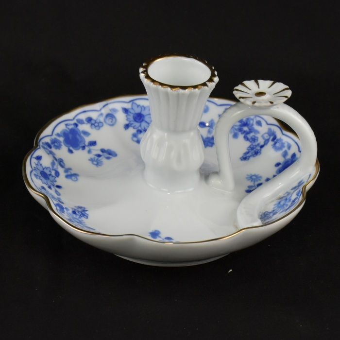 Palmatória com pega Porcelana Vidal Arte, Azul e Dourado