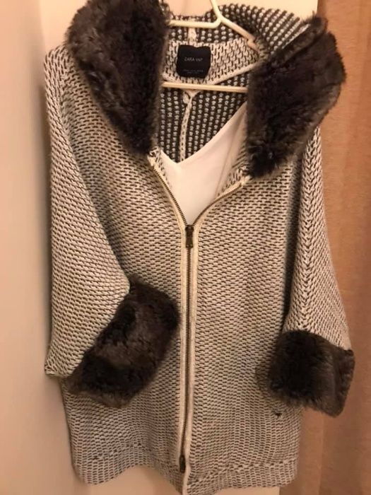 Casaco lã Oversize Zara tamanho M