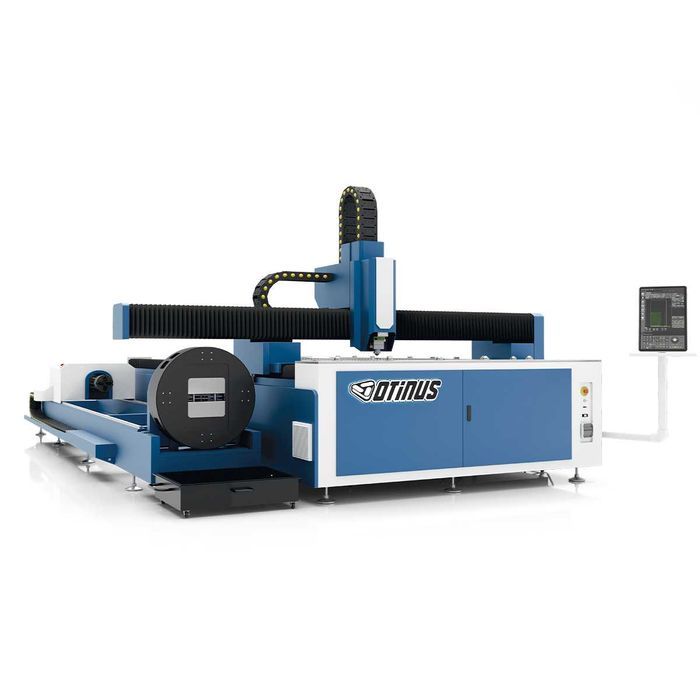 Ploter wypalarka laserowa CNC fiber wycinarka z obrotnicą 1,5kW