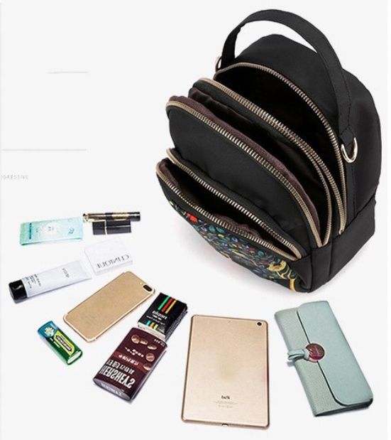 Elegancki Mały Plecak Damski 2W1 Czarny