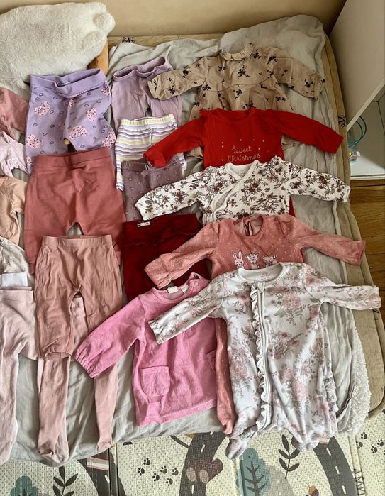 Paczka paka ubranek dla dziewczynki niemowlę 68 duża h&m NEXT Baby Zar
