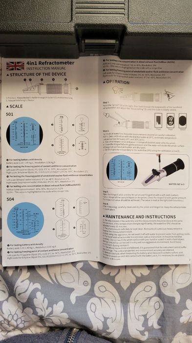 Рефрактометр АТС 4 в 1. Автомобільний рефрактометр
