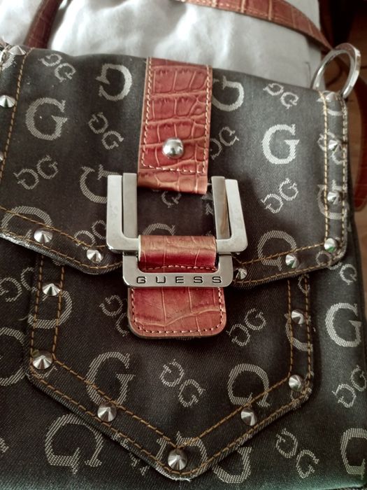 Torebka listonoszka braz czern Quees dlugie ucho